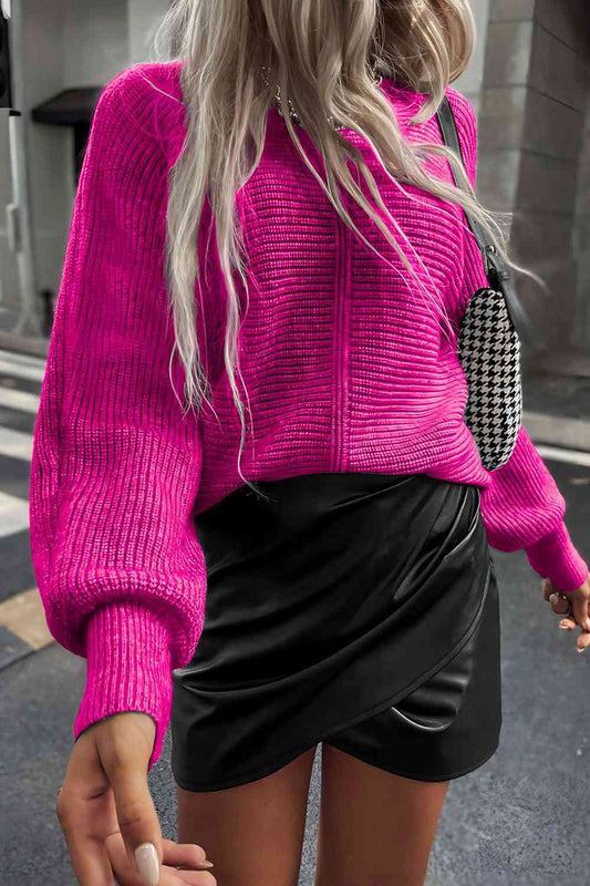 Horizontal Ribbed Pink Sweater